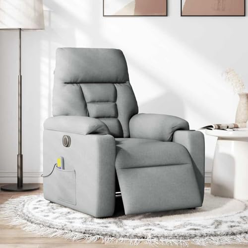 Gecheer Massagesessel Elektrisch Hellgrau Stoff von Gecheer