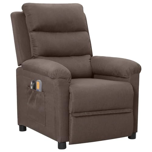 Gecheer Massagesessel Elektrisch Taupe Stoff von Gecheer