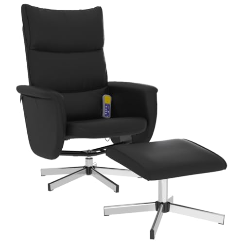 Gecheer Massagesessel mit Fußhocker Relaxliege Liegefunktion,Sessel Verstellbare Rückenlehne Drehbar Fernsehsessel Relaxsessel Ruhesessel mit Liegefunktion Polstersessel Liegesessel Lounge TV Sessel von Gecheer