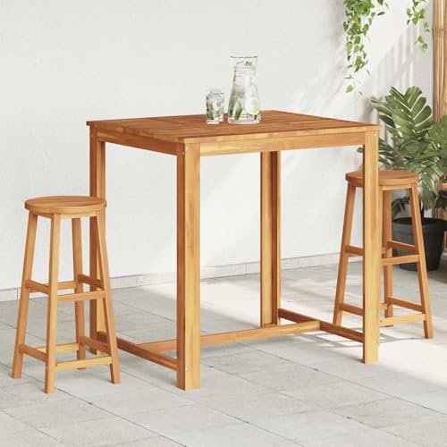 Gecheer Massagestuhl, belüfteter Sitz, Barhocker, 2 Stück, massives Akazienholz von Gecheer