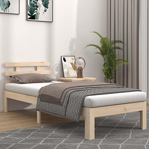 Gecheer Massivholzbett Holzbett Bettrahmen Bettgestell Bett mit Lattenrost Futonbett Schlafzimmer 90x200 cm von Gecheer