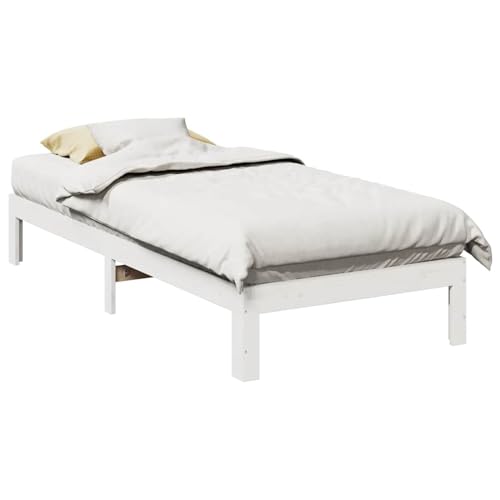 Gecheer Massivholzbett ohne Matratze Weiß 90x200 cm Kiefernholz Gecheer Massivholzbett ohne Matratze Weiß 90x200 cm Kiefernholz von Gecheer