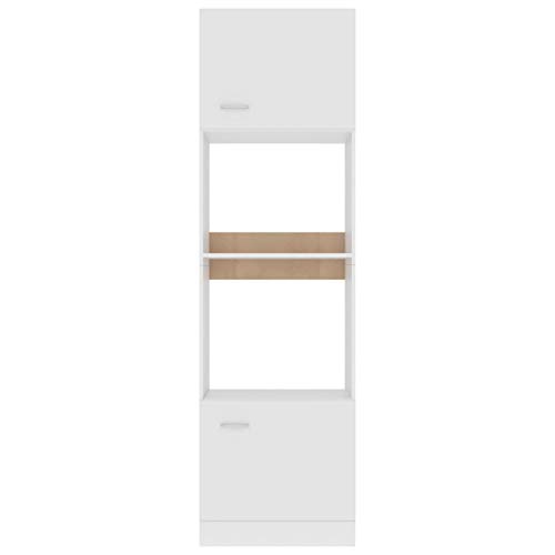 Gecheer Mikrowellenumbauschrank Küche Schrank mit Regalböden Küchenzeile Küchenmöbel Küchenschrank Küchenunterschrank Holzwerkstoff Weiß 60x46x81,5 cm von Gecheer