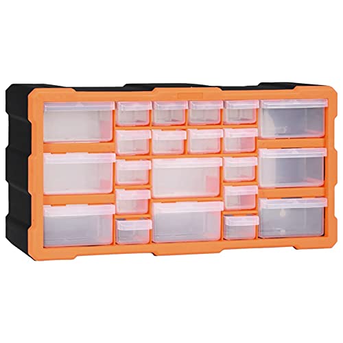 Gecheer Multi-Schubladen Organizer mit 22 Schubladen Sortierkasten Sortimentskoffer Sortimentskasten Sortimentsbox Kleinteilemagazin 49x16x25,5cm von Gecheer