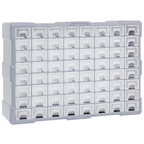 Gecheer Multi Schubladen Organizer mit 64 Schubladen Sortimentskasten Kleinteilemagazin Aufbewahrungseinheit Werkzeugschrank Bastelbox Werkzeug-Organizer Sortierkasten Sortimentskoffer 52x16x37,5 cm von Gecheer