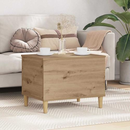 Gecheer Nachttisch Eiche handwerklich 60 x 44.5 x 45 cm Holzwerkstoff, Schlichte Nachtkommode für Wohnzimmer Schlafzimmer Studentenbude881169 von Gecheer