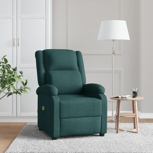 Gecheer Ohrensessel mit Massagefunktion Dunkelgrün Stoff, Sessel Wohnzimmer Fernsehsessel Liegesessel für Entspannung Homeoffice Leseecke342432 von Gecheer