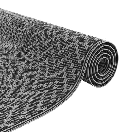 Gecheer Outdoor Teppich Schwarz und Grau 250x400 cm Picknickdecke Vorzeltteppich für Patio Balkon Strand BBQ Picknick Deck Gecheer Outdoor Teppich Schwarz und Grau 250x400 cm Picknickdecke Vorzeltteppich für Patio Balkon Strand BBQ Picknick Deck von Gecheer