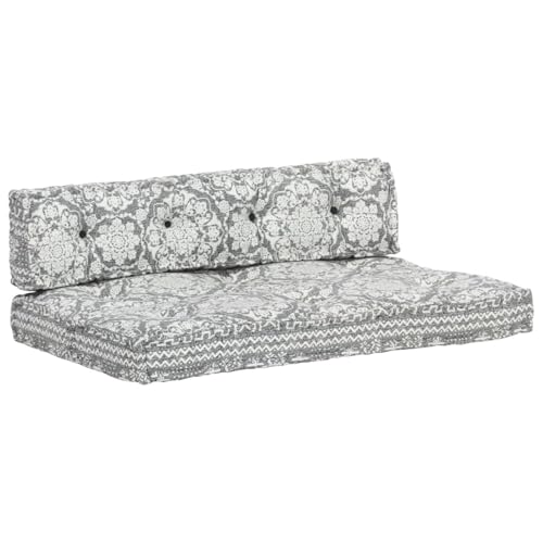 Gecheer Palettensofa-Auflage, Hellgrau Stoff Patchwork, 120x80x39 cm, Baumwolle, Schaumstoff, Polyester, für Wohnzimmer, Veranda von Gecheer