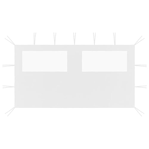 Gecheer Pavillon-Seitenwand mit Fenstern Partyzeltwand Seitenwand für Rank Pavillon 4x2 m Weiß von Gecheer