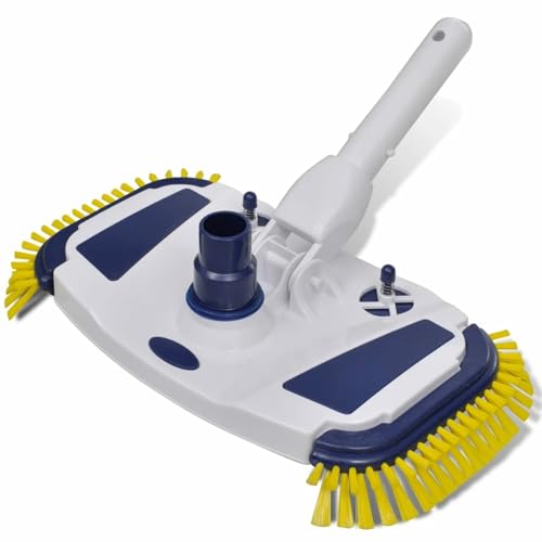 Gecheer Pool Bodensauger Bodensaugbürste Poolreiniger Bürste Pool-Bodensaugerbürste 350 x 200 mm Mit 2 Saugventilen, 7 unteren und 2 seitlichen Bürsten,Schlauchanschluss: 32/38 mm von Gecheer