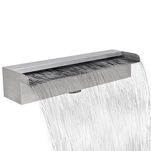 Gecheer Pool-Wasserfall Fontäne, Pool-Fontäne für Außengarten Deko Teich, Schwallbrause Wasserschwall Schwimmbecken Wasserfall Wasserbrunnen, Rechteckig Edelstahl 45 cm von Gecheer