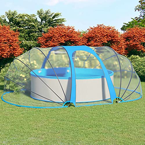Gecheer Pooldach Pool Abdeckung Pool Pavillion Zelt Poolüberdachung Gartenpavillion Gartendach Poolabdeckung Dach für Aufstellpool Oval 530x410x205 cm von Gecheer