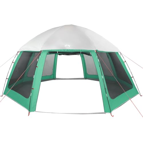 Gecheer Poolzelt Poolpartyzelt Pooldach Gartenpavillon Aufstellpools Partyzelt Poolabdeckung Pooldach für Aufstellpools mit abnehmbarem Überzelt Netzwänden Meergrün 510x510cm von Gecheer