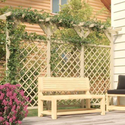 Gecheer Rankzaun mit Pergola 300 x 50 x 200 cm Kiefernholz Gartenzaun Stahl Gecheer Rankzaun mit Pergola 300 x 50 x 200 cm Kiefernholz Gartenzaun Stahl von Gecheer