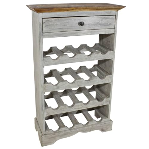 Gecheer Regal auf Fuß, Bücherregal, Flaschenregal, Mahagoniholz, massiv, 55 x 23 x 85 cm von Gecheer