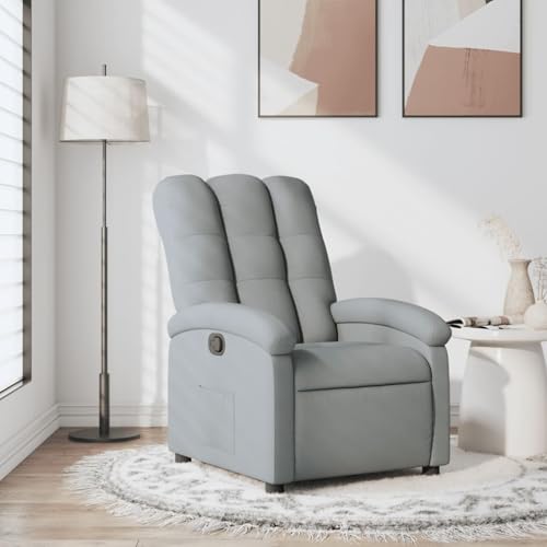 Gecheer Relaxsessel Hellgrau Stoff, Sessel Wohnzimmer Fernsehsessel Liegesessel für Entspannung Homeoffice Leseecke3205380 von Gecheer