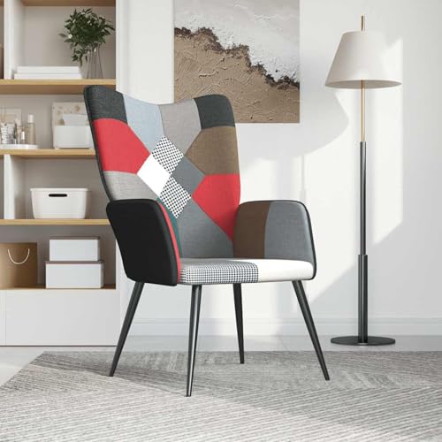 Gecheer Relaxsessel Patchwork Stoff Sessel Wohnzimmer Fernsehsessel Liegesessel für Entspannung Homeoffice Leseecke von Gecheer