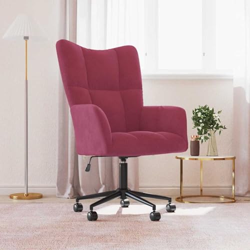 Gecheer Relaxsessel Weinrot Samt, Sessel Wohnzimmer Fernsehsessel Liegesessel für Entspannung Homeoffice Leseecke328177 von Gecheer