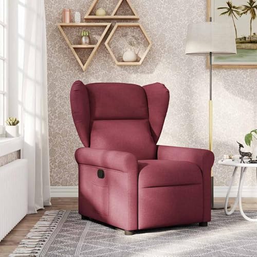 Gecheer Relaxsessel Weinrot Stoff Sessel Wohnzimmer Fernsehsessel Liegesessel für Entspannung Homeoffice Leseecke von Gecheer