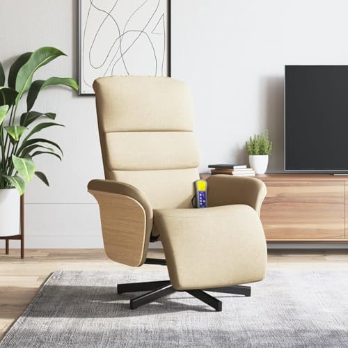 Gecheer Relaxsessel mit Fußteil Creme Stoff, Sessel Wohnzimmer Fernsehsessel Liegesessel für Entspannung Homeoffice Leseecke356607 Gecheer Relaxsessel mit Fußteil Creme Stoff, Sessel Wohnzimmer Fernsehsessel Liegesessel für Entspannung Homeoffice Leseecke356607 von Gecheer