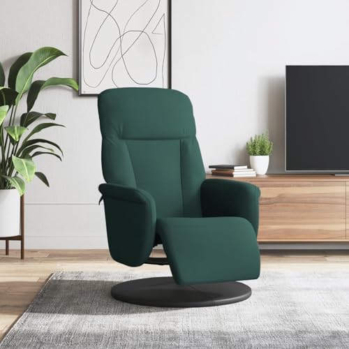 Gecheer Relaxsessel mit Fußteil Dunkelgrün Samt Sessel Wohnzimmer Fernsehsessel Liegesessel für Entspannung Homeoffice Leseecke von Gecheer