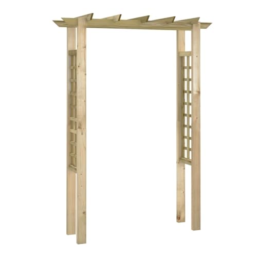 Gecheer Rosenbogen Rankgitter Torbogen Spalier Rankhilfe Gartenlaube Gartenpergola Pergola Eingangspergola Rosengitter Torbogen Rosenpavillon Rankbogen 150 x 60 x 204 cm Holz Imprägniert von Gecheer