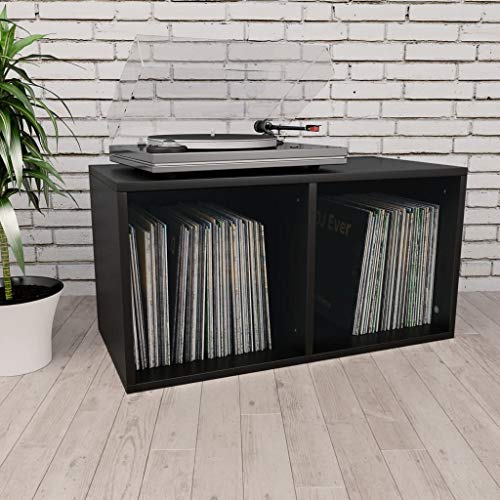 Gecheer Schallplatten-Aufbewahrungsbox mit 2 Fächern Box Aufbewahrung Kasten Schallplatten Sammlung Regal Schwarz 71×34×36 cm Spanplatte Gecheer Schallplatten-Aufbewahrungsbox mit 2 Fächern Box Aufbewahrung Kasten Schallplatten Sammlung Regal Schwarz 71×34×36 cm Spanplatte von Gecheer