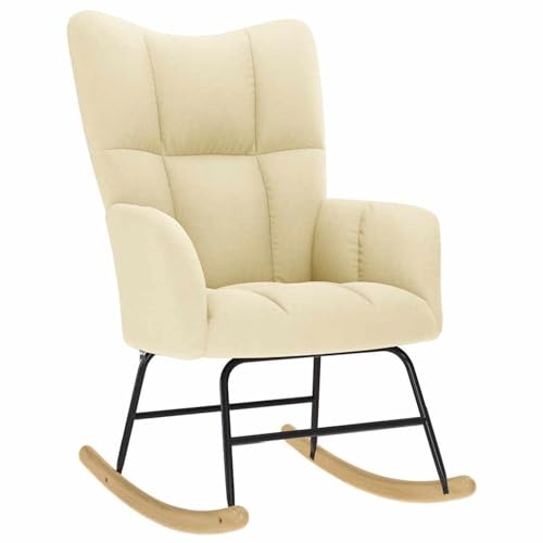 Gecheer Schaukelstuhl Creme Stoff Sessel Wohnzimmer Fernsehsessel Liegesessel für Entspannung Homeoffice Leseecke Gecheer Schaukelstuhl Creme Stoff Sessel Wohnzimmer Fernsehsessel Liegesessel für Entspannung Homeoffice Leseecke von Gecheer