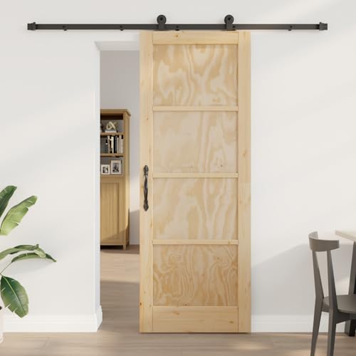 Gecheer Schiebetür mit Hardware-Set "ORKDAL" Massivholz Kiefer von Gecheer