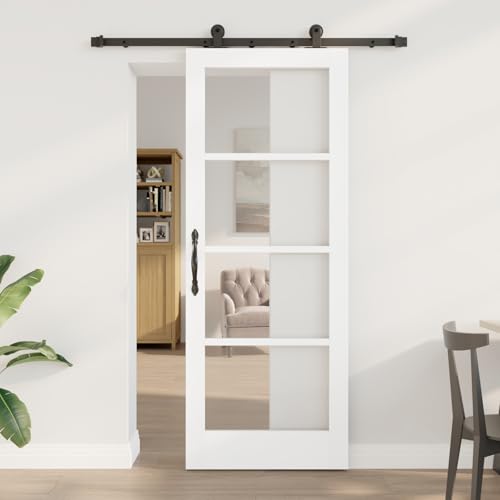 Gecheer Schiebetür mit Hardware-Set "ORKDAL" Weiß 78x202 cm Gecheer Schiebetür mit Hardware-Set "ORKDAL" Weiß 78x202 cm von Gecheer