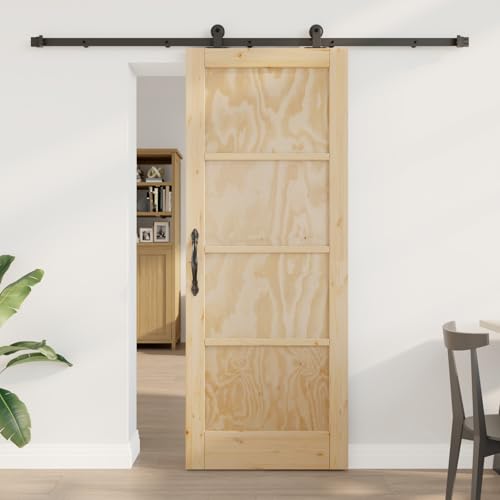 Gecheer Schiebetür mit Hardware Set 'ORKDAL'aus massivem Holz Kiefer von Gecheer