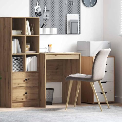Gecheer Schreibtisch Artisan Eiche Engineered Wood 60 x 50 x 76 cm, Schreibtische Moderner Computertisch für Arbeitszimmer Schlafzimmer Wohnzimmer869417 von Gecheer