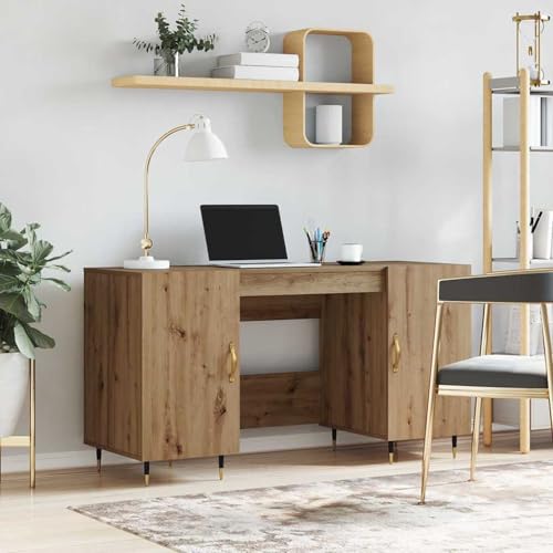 Gecheer Schreibtisch Eiche handwerklich 140 x 50 x 75 cm Holzwerkstoff, Schreibtische Moderner Computertisch für Arbeitszimmer Schlafzimmer Wohnzimmer879523 Gecheer Schreibtisch Eiche handwerklich 140 x 50 x 75 cm Holzwerkstoff, Schreibtische Moderner Computertisch für Arbeitszimmer Schlafzimmer Wohnzimmer879523 von Gecheer