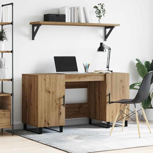 Gecheer Schreibtisch Eiche handwerklich 140 x 50 x 75 cm Holzwerkstoff, Schreibtische Moderner Computertisch für Arbeitszimmer Schlafzimmer Wohnzimmer879529 Gecheer Schreibtisch Eiche handwerklich 140 x 50 x 75 cm Holzwerkstoff, Schreibtische Moderner Computertisch für Arbeitszimmer Schlafzimmer Wohnzimmer879529 von Gecheer