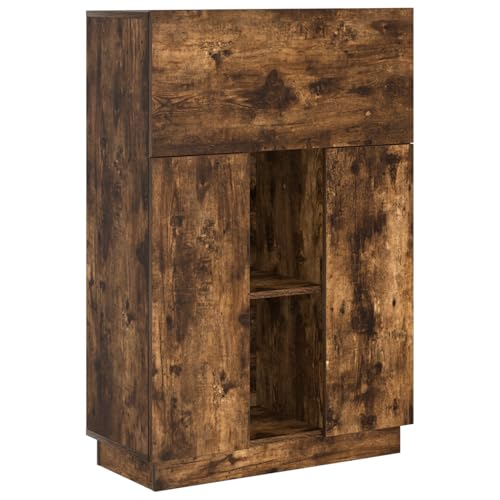 Gecheer Schreibtisch Räuchereiche 71,5 x 31,5 x 106,5 cm Holzwerkstoff, Schreibtische Bürotisch für PC-Arbeit Schlafzimmer kleine Räume Arbeitszimmer von Gecheer
