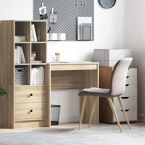 Gecheer Schreibtisch Sonoma Eiche Holzwerkstoff 70 x 40 x 76 cm Robust, Schreibtische Moderner Computertisch für Arbeitszimmer Schlafzimmer Wohnzimmer869380 von Gecheer