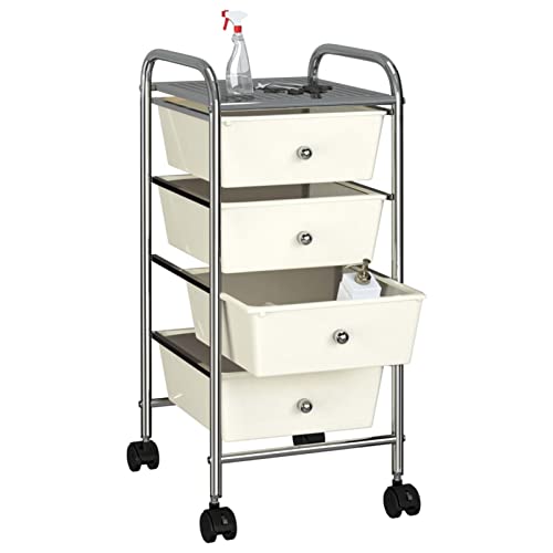 Gecheer Schubladenwagen mit 4 Schubladen Rollcontainer Badrollwagen Roll Friseur Wagen Badtrolley Badregal Schubladenschrank Kunststoff Weiß Gecheer Schubladenwagen mit 4 Schubladen Rollcontainer Badrollwagen Roll Friseur Wagen Badtrolley Badregal Schubladenschrank Kunststoff Weiß von Gecheer