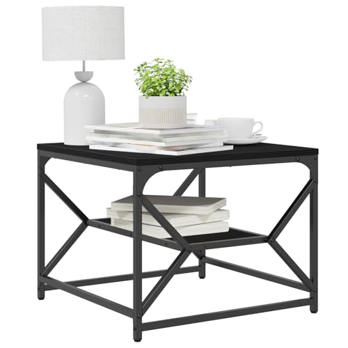 Gecheer Schwarzer Eichen Couchtisch mit Regal, 51x50x40 cm, aus Holzwerkstoff Gecheer Schwarzer Eichen Couchtisch mit Regal, 51x50x40 cm, aus Holzwerkstoff von Gecheer