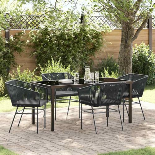 Gecheer Set aus 3 Schwarz PE-Rattan, pulverbeschichteter Stahl Mittel, Gartenmöbel Tisch und Stühle Set für Garten Terrasse Café Outdoor Essbereich3380921 Gecheer Set aus 3 Schwarz PE-Rattan, pulverbeschichteter Stahl Mittel, Gartenmöbel Tisch und Stühle Set für Garten Terrasse Café Outdoor Essbereich3380921 von Gecheer