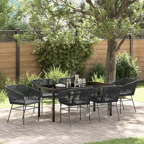 Gecheer Set von 4 Schwarz PE-Rattan Standard Langlebig Gartenstuhl, Gartenstühle Gartenmöbel Set Gartensessel für Gärten Innenhöfe Balkone Restaurants3380922 von Gecheer