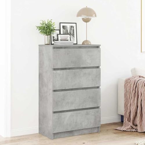 Gecheer Sideboard Betongrau 60x35x98,5 cm Holzwerkstoff Moderne Kommode mit Schubladen und viel Stauraum für Wohnzimmer Flur Essbereich Gecheer Sideboard Betongrau 60x35x98,5 cm Holzwerkstoff Moderne Kommode mit Schubladen und viel Stauraum für Wohnzimmer Flur Essbereich von Gecheer