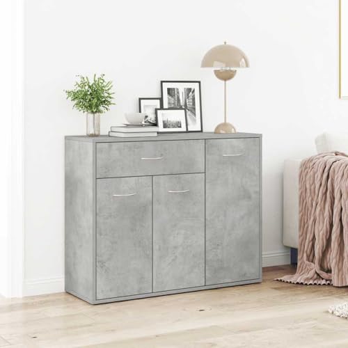 Gecheer Sideboard Betongrau 88x30x70 cm Holzwerkstoff Moderne Kommode mit Schubladen und viel Stauraum für Wohnzimmer Flur Essbereich Gecheer Sideboard Betongrau 88x30x70 cm Holzwerkstoff Moderne Kommode mit Schubladen und viel Stauraum für Wohnzimmer Flur Essbereich von Gecheer