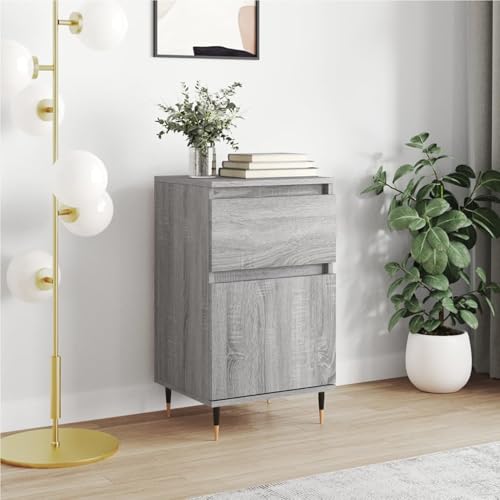 Gecheer Sideboard Grau Sonoma 40x35x70 cm Holzwerkstoff, Moderne Kommode mit Schubladen und viel Stauraum für Wohnzimmer Flur Essbereich831144 von Gecheer