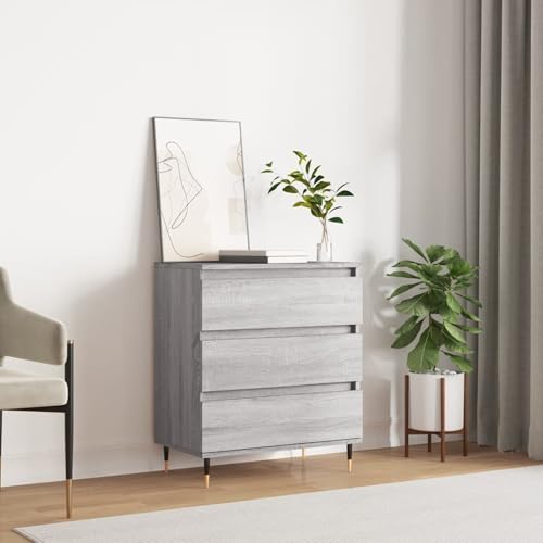 Gecheer Sideboard Grau Sonoma 60x35x70 cm Holzwerkstoff, Moderne Kommode mit Schubladen und viel Stauraum für Wohnzimmer Flur Essbereich827178 von Gecheer