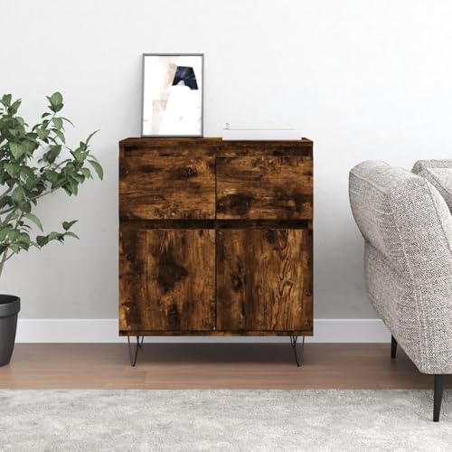 Gecheer Sideboard Räuchereiche 60x35x70 cm Holzwerkstoff, Moderne Kommode mit Schubladen und viel Stauraum für Wohnzimmer Flur Essbereich831121 von Gecheer
