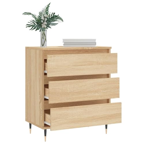 Gecheer Sideboard Sonoma-Eiche 60x35x70 cm Holzwerkstoff, Moderne Kommode mit Schubladen und viel Stauraum für Wohnzimmer Flur Essbereich827175 von Gecheer