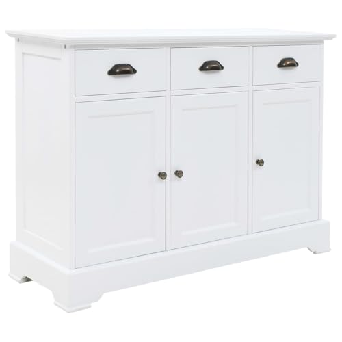 Gecheer Sideboard mit 3 Türen MDF und Kiefernholz 105x35x77,5 cm Moderne Kommode mit Schubladen und viel Stauraum für Wohnzimmer Flur Essbereich Gecheer Sideboard mit 3 Türen MDF und Kiefernholz 105x35x77,5 cm Moderne Kommode mit Schubladen und viel Stauraum für Wohnzimmer Flur Essbereich von Gecheer