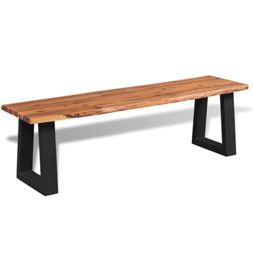 Gecheer Sitzbank Akazienholz Massiv 160 cm, Hocker Fußablage als Sitzbank Flur im Wohnzimmer oder Schlafzimmer von Gecheer