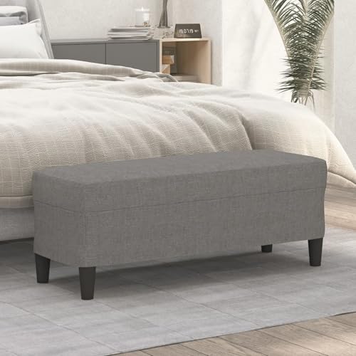 Gecheer Sitzbank Dunkelgrau 100x35x41 cm Stoff Hocker Fußablage als Sitzbank Flur im Wohnzimmer oder Schlafzimmer Gecheer Sitzbank Dunkelgrau 100x35x41 cm Stoff Hocker Fußablage als Sitzbank Flur im Wohnzimmer oder Schlafzimmer von Gecheer